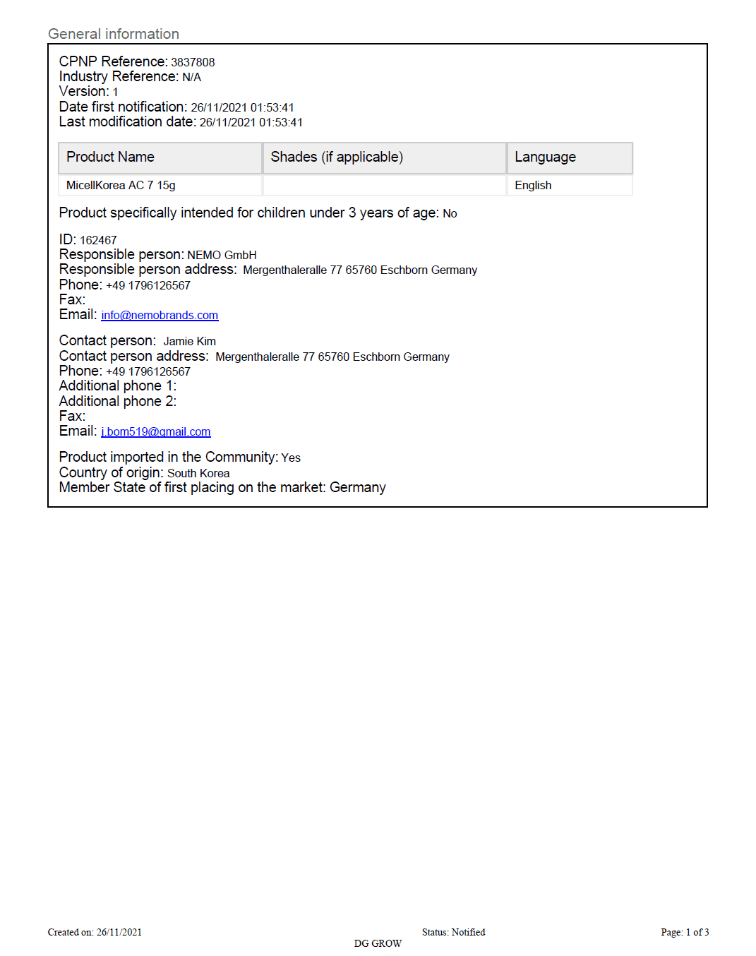 CPNP (TISHA AC7 15g)